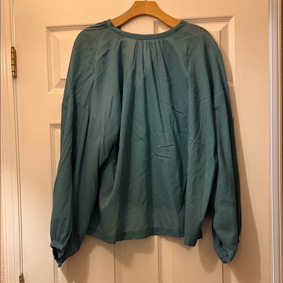 Doen Jane Button-Up Blouse Riviera Blue L - Picture 2 of 6